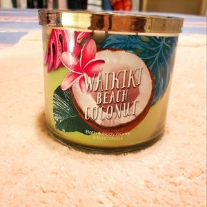 NEW 3 Wick Candle from B&BW "Waikiki Beach Coconut"